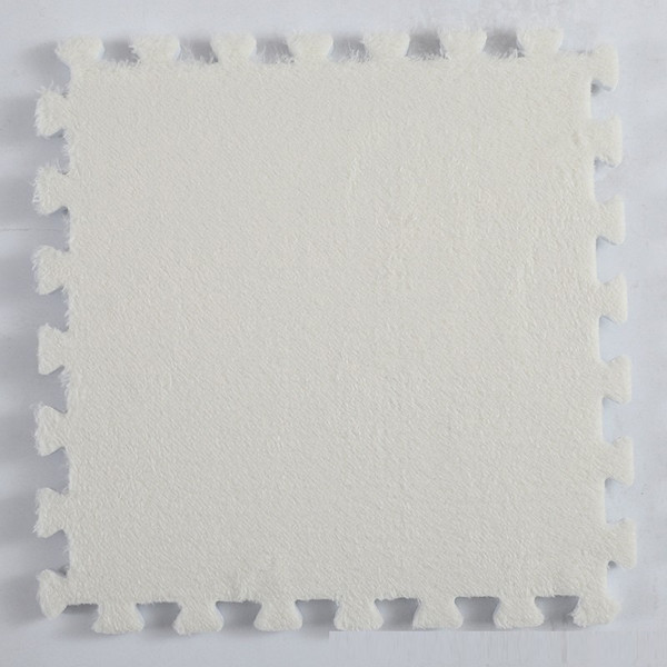 Eco Toys Nougat/Wit Checkered Pluche Schuimrubber Speelmat