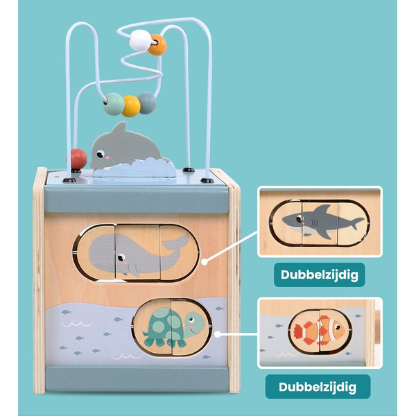 Eco Toys Oceaan Houten Activiteitenkubus