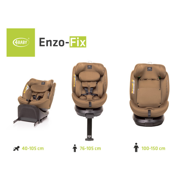 4Baby Enzo-Fix Mokka 40-150 cm 360° i-Size Autostoel