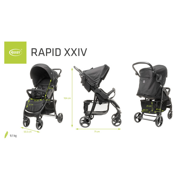 4Baby Rapid XXIV Black Wandelwagen
