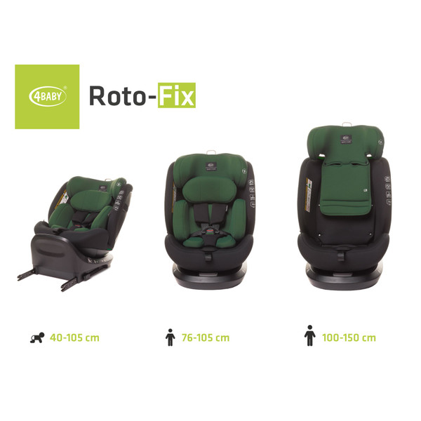 4Baby Roto-Fix Dark Green 40-150 cm 360° i-Size Autostoel