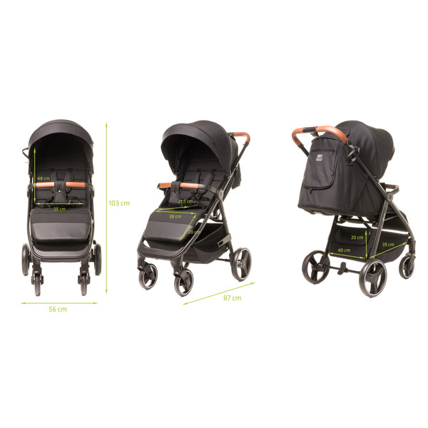 4Baby Stinger XXIII Black Wandelwagen
