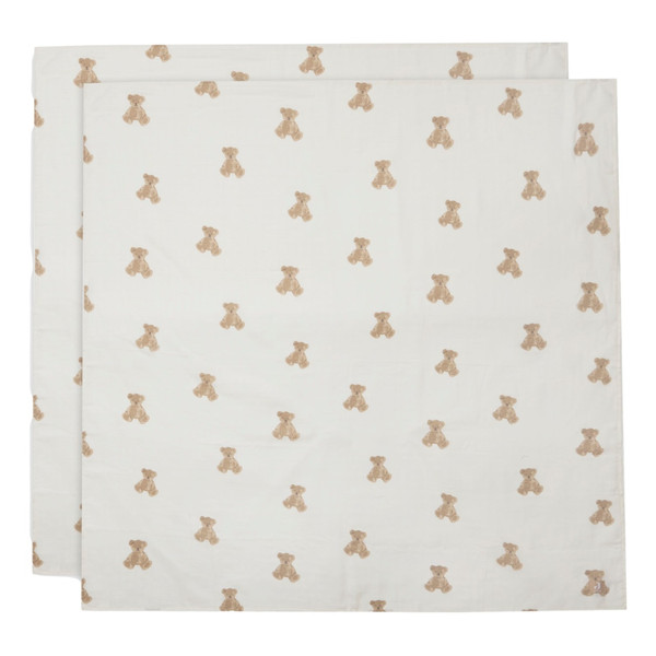 Jollein Teddy Bear 115 x 115 cm Hydrofiel Multidoek 2 Stuks 535-852-66095