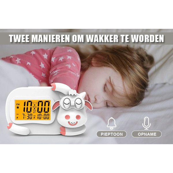 Eco Toys Koe Wit Digitale Kinderwekker Slaaptrainer