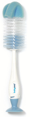 Baby Ono Wit/Blauw Flessenborstel met Spons & Zuignap 728/01