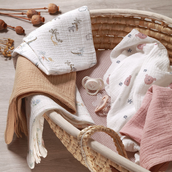 Baby Ono Crinkled Groen/Creme 3 Stuks Hydrofiel Luiers