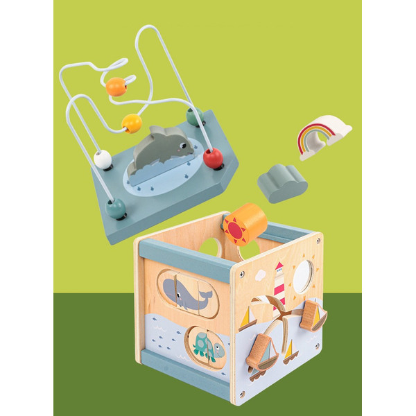 Eco Toys Oceaan Houten Activiteitenkubus