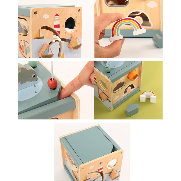 Eco Toys Oceaan Houten Activiteitenkubus