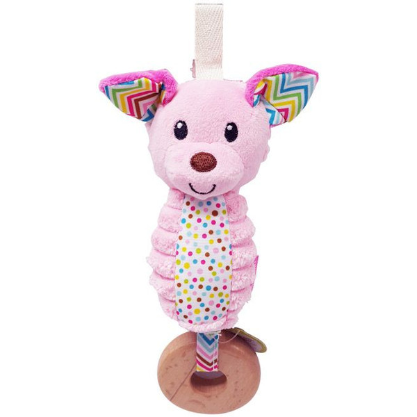Infantino Go Gaga Chime Pink Dog Knuffelrammelaar BK-05067