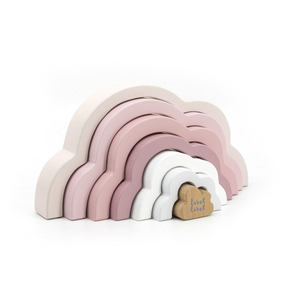 Label Label Cloud Roze Houten Regenboog Puzzel LLWT-25286