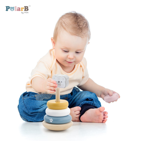 PolarB IJsbeer Houten Tuimelring Piramide 44005