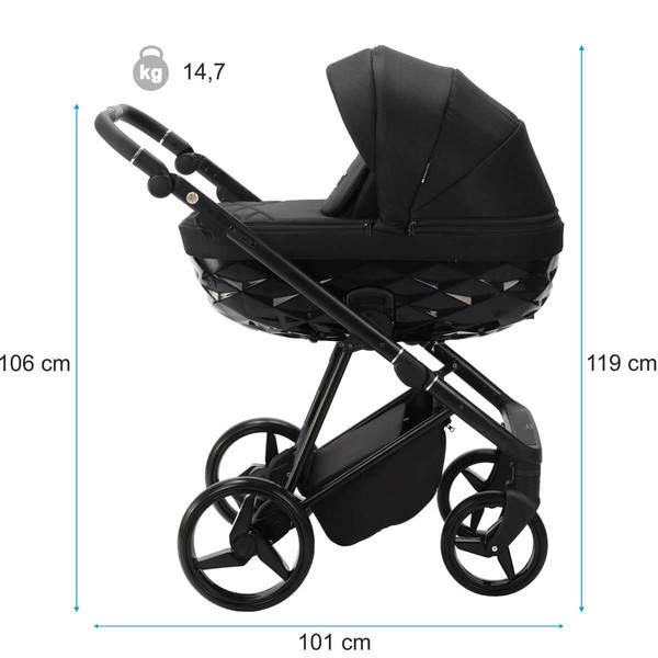 Adamex Quantum Std Beige/Black 2-in-1 Kinderwagen TK-110