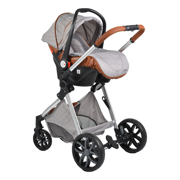 Cangaroo Alma Light Grey Silver 3-in-1 Combi Kinderwagen incl. i-Size Autostoel