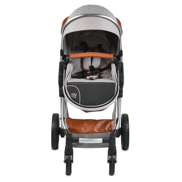 Cangaroo Alma Light Grey Silver 3-in-1 Combi Kinderwagen incl. i-Size Autostoel