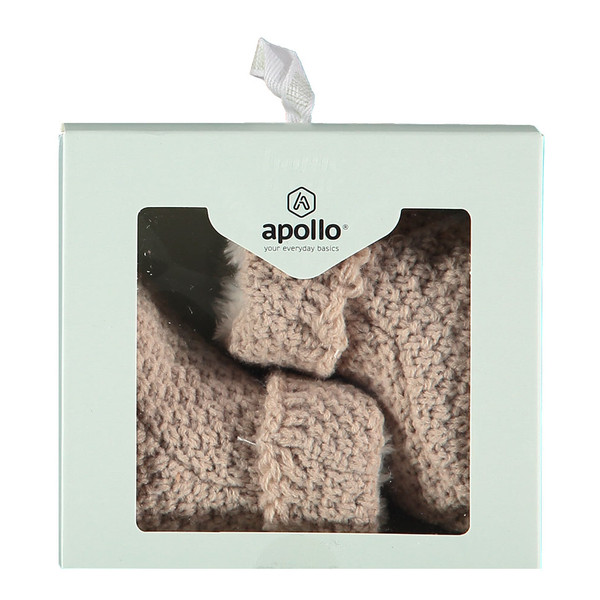 Apollo Baby Booties Sand Knit Giftbox Slofjes MamaLoes
