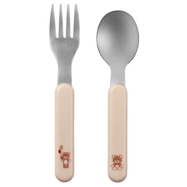 Baby Ono Bear Creme Vork en Lepel Set