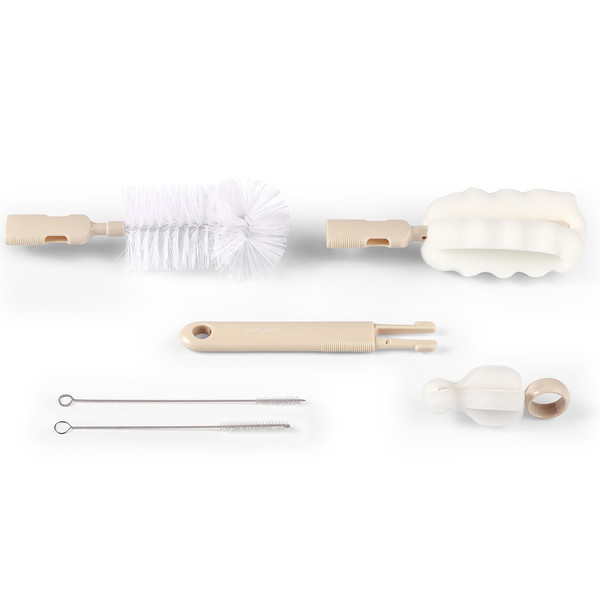 Baby Ono Beige Fles & Speen Borstel Set