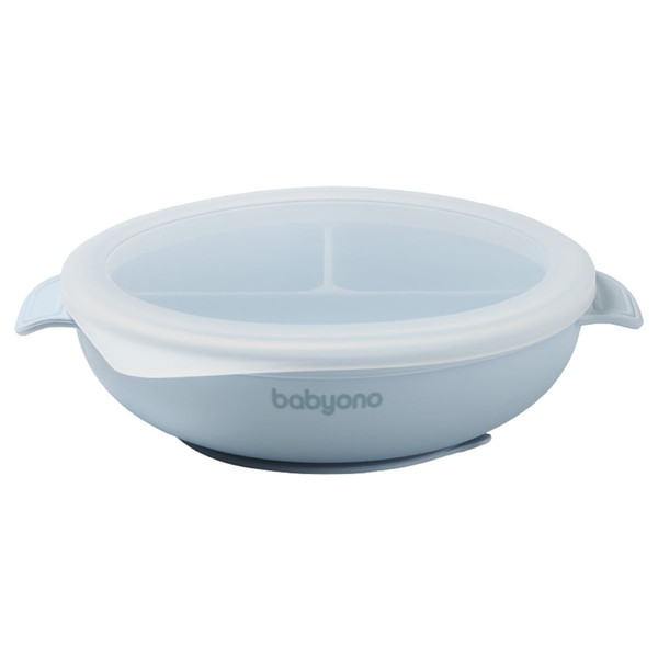 Baby Ono Blauw Siliconen Bord met Zuignap & Deksel