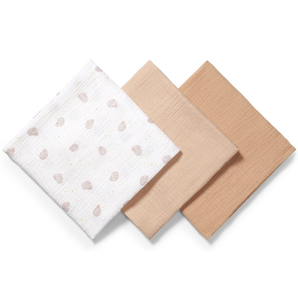 Baby Ono Crinkled Beige/Nougat 3 Stuks Hydrofiel Luiers