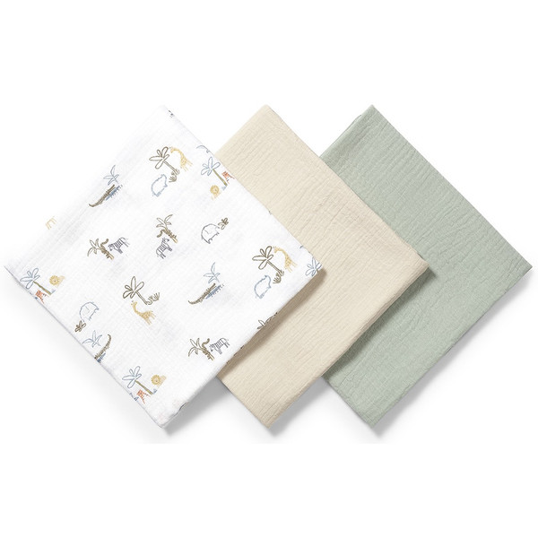 Baby Ono Crinkled Groen/Creme 3 Stuks Hydrofiel Luiers