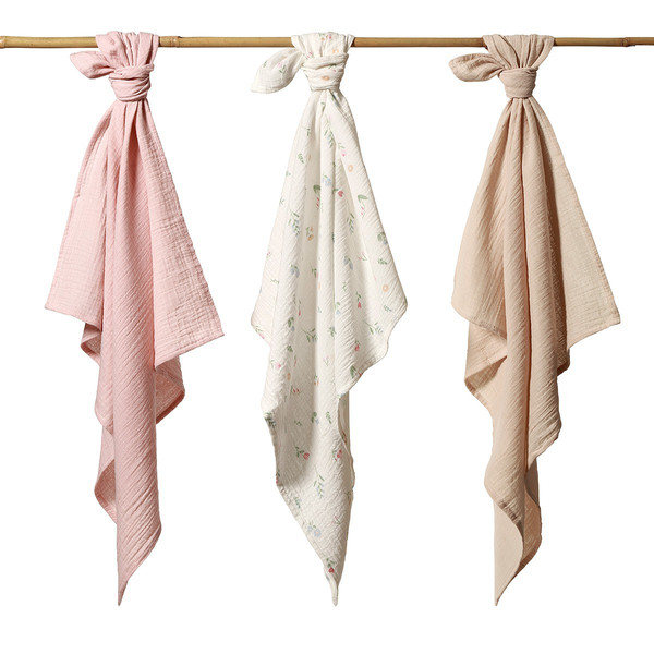Baby Ono Crinkled Roze/Beige 3 Stuks Hydrofiel Luiers