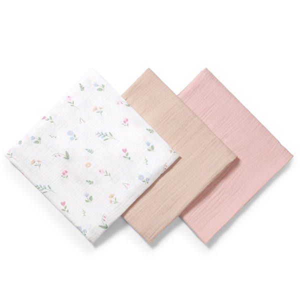 Baby Ono Crinkled Roze/Beige 3 Stuks Hydrofiel Luiers