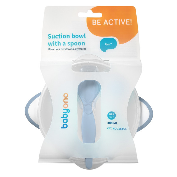 Baby Ono Grijs Kommetje met Zuignap & Lepel 1063/02