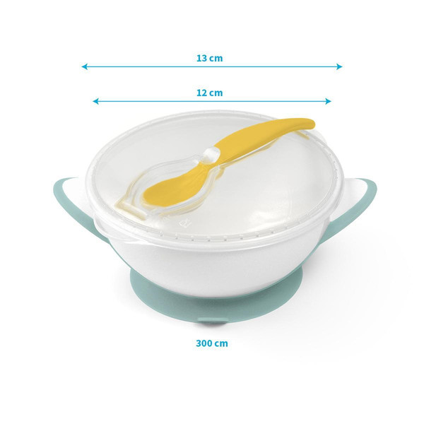Baby Ono Groen/Geel Kommetje met Zuignap & Lepel 1063/04
