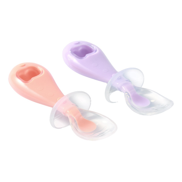 Baby Ono Oranje/Paars 2 Stuks Siliconen Lepels 784/01