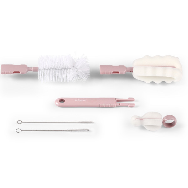 Baby Ono Roze Fles & Speen Borstel Set
