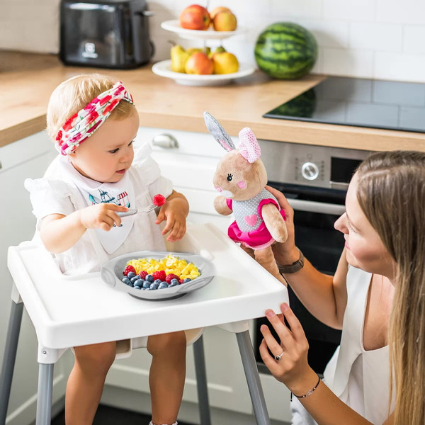 Baby Ono Roze/Grijs Hartjes Vork en Lepel Set