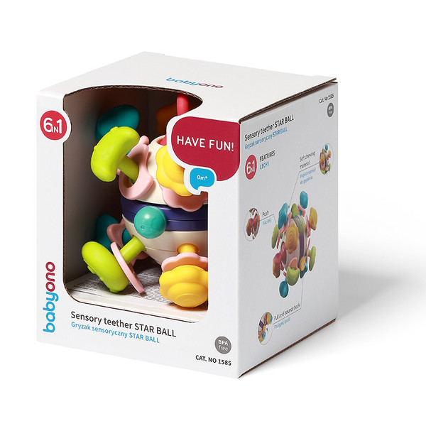 Baby Ono Sensory Star Bal 6-in-1 Bijtspeeltje 1585