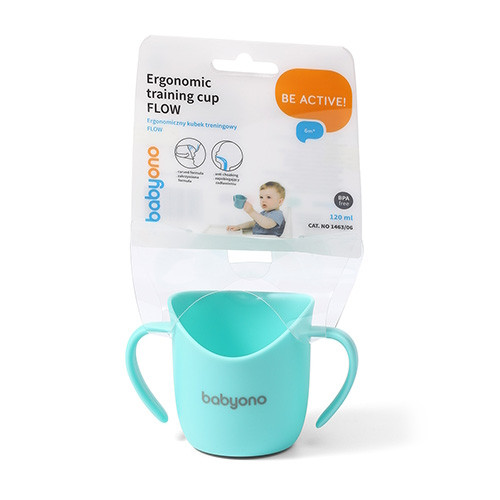 Baby Ono Turquoise Ergonomic Training Cup Flow Oefenbeker 1463/06