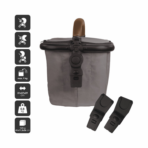 Babygo Black/Brown Boodschappenmand voor Duowagen 7812