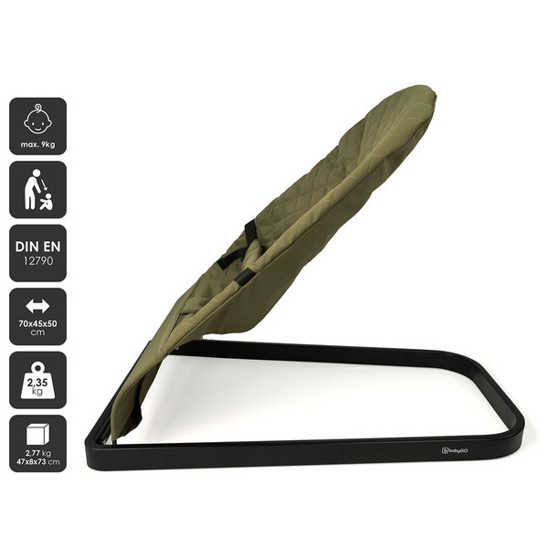 BabyGo Comfort Khaki Bouncer Wipstoel 1403