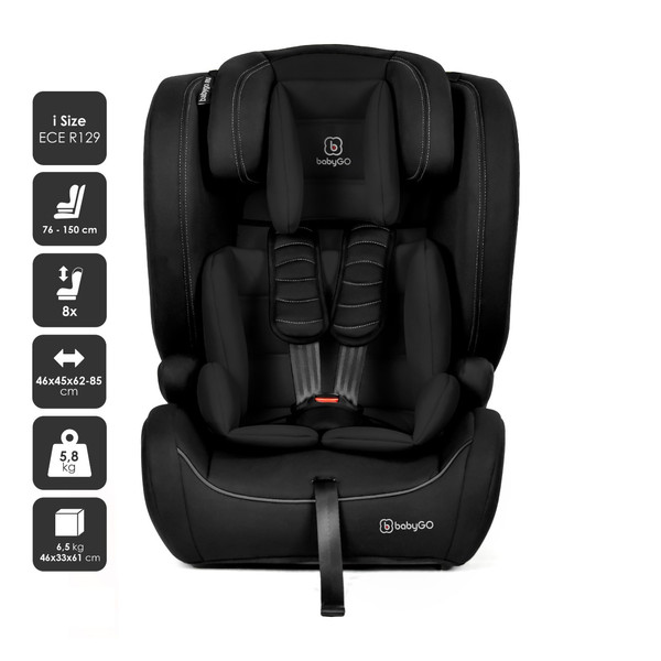 BabyGo Freemove Black 76-150 cm i-Size Autostoel 3115