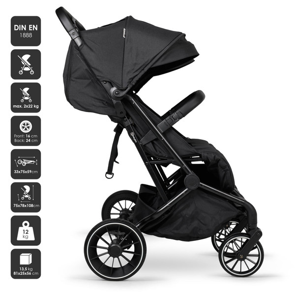 BabyGo Go Twice Black Duowagen 7901