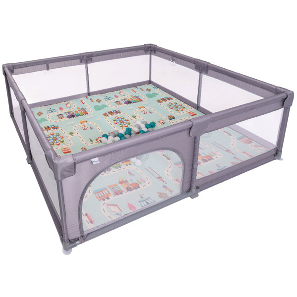 Babygo Grey XL Ballenbak met Bodemmatras 7702