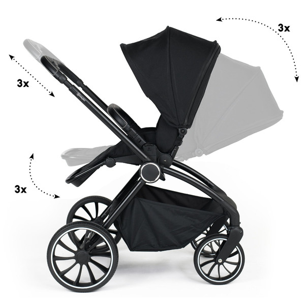 BabyGo Harmony Black 3-in-1 Kinderwagen incl. i-Size Autostoel 77511