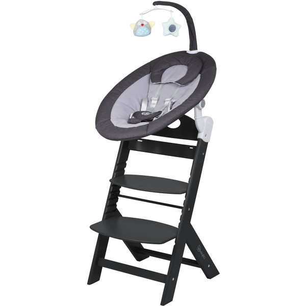 Babygo Homey Dark Grey/Black Babyschommel en Kinderstoel Set 19013