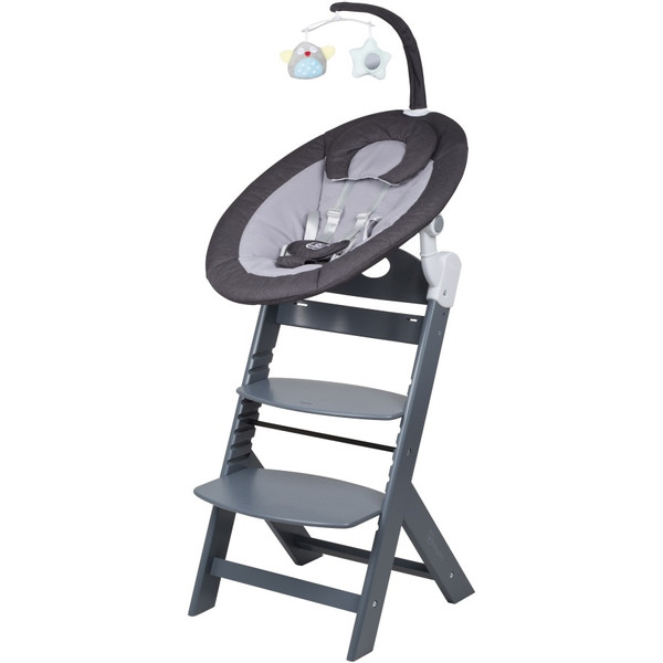 Babygo Homey Dark Grey/Grey Babyschommel en Kinderstoel Set 19012