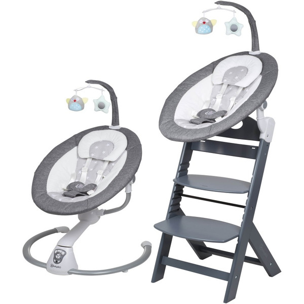 Babygo Homey Light Grey Babyschommel en Kinderstoel Set 19022