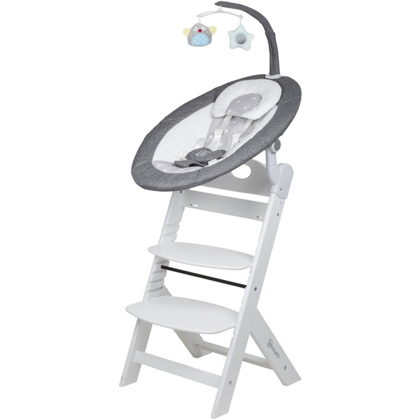 Babygo Homey Light Grey/White Babyschommel en Kinderstoel Set 19024