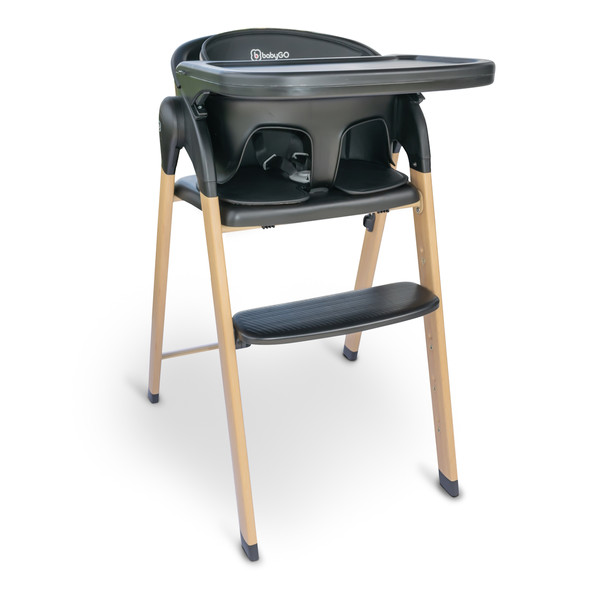 BabyGo Levels Black Wood Kinderstoel
