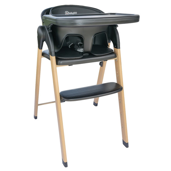 BabyGo Levels Black Wood Kinderstoel