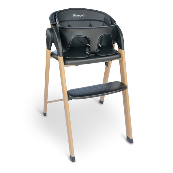 BabyGo Levels Black Wood Kinderstoel