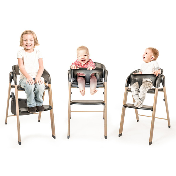 BabyGo Levels Black Wood Kinderstoel