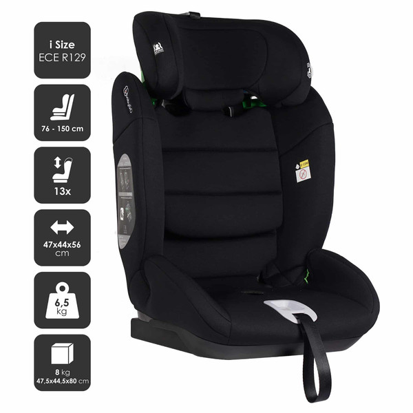 BabyGo Lumo Black 76-150 cm i-Size Autostoel 2251