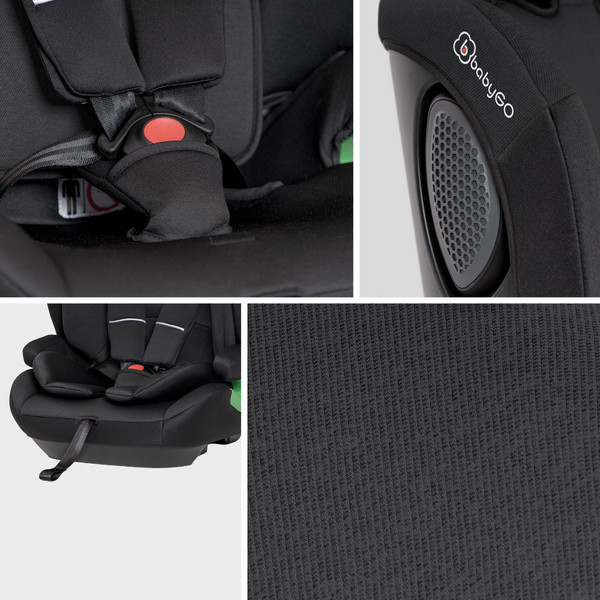 BabyGo Lumo Black 76-150 cm i-Size Autostoel - Set van 2