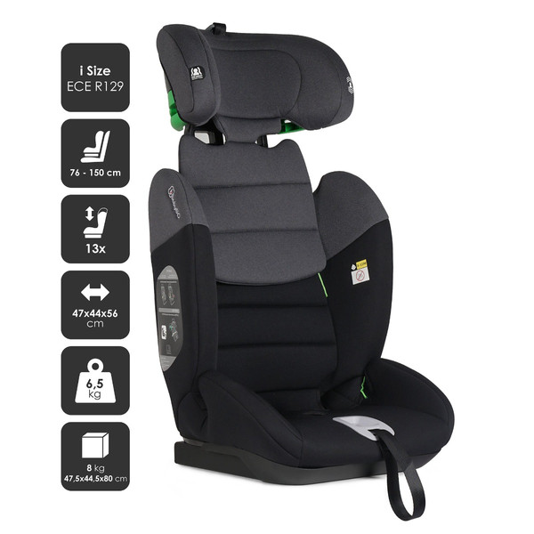 BabyGo Lumo Grey 76-150 cm i-Size Autostoel 2252